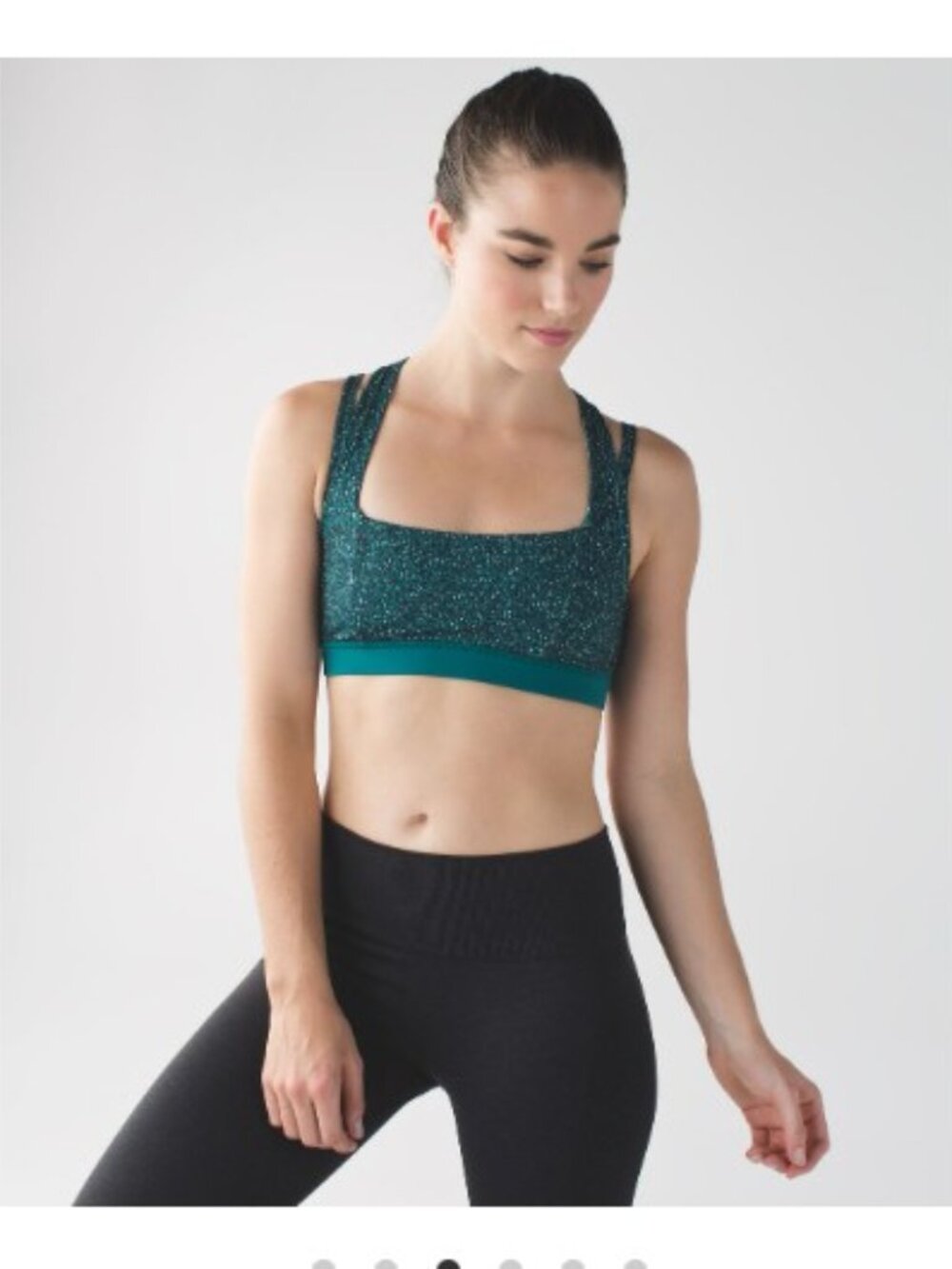 Lululemon Splendour Bra in Flashback Static Seamist Forage Teal / Forage Teal